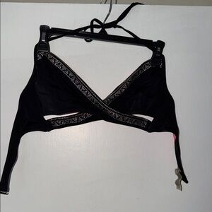 PINK black bikini top